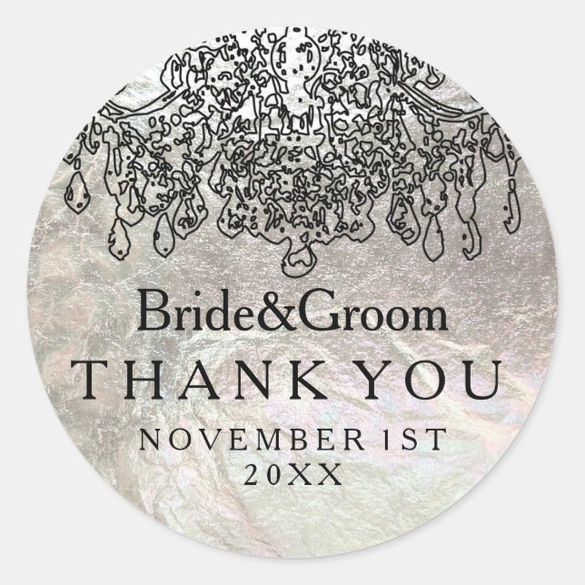 Pegatina Redonda PixDezines lámpara de araña de cristal/falso Relie (Anverso)