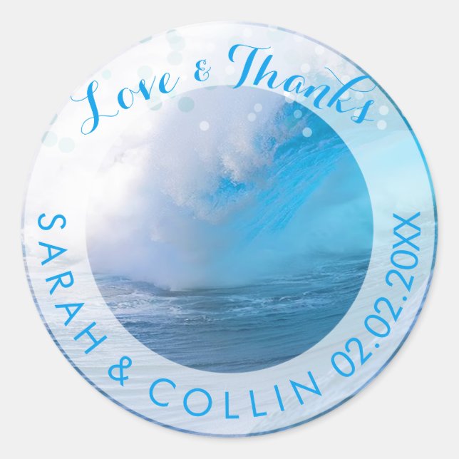 Pegatina Redonda PixDezines ondulados ondas de acristalamiento/fuen (Anverso)