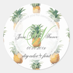 Pegatina Redonda PixDezines Pineapples/Gracias