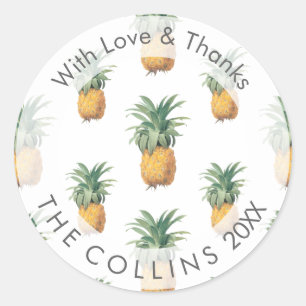 Pegatina Redonda PixDezines Pineapples Love&Gracias