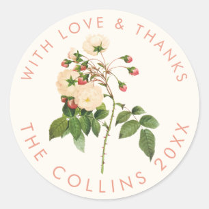 Pegatina Redonda PixDezines ROSAS ANTIGUAS. NIVEA, Gracias