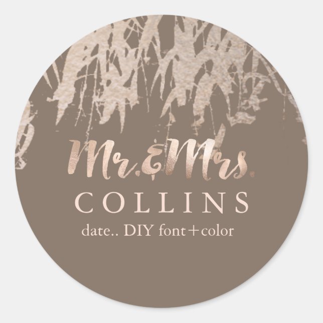 Pegatina Redonda PixDezines Sauce/Falso rosa dorado/fondo de bricol (Anverso)