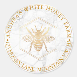 Pegatina Redonda PixDezines Sweet Honeycomb, granja de abejas