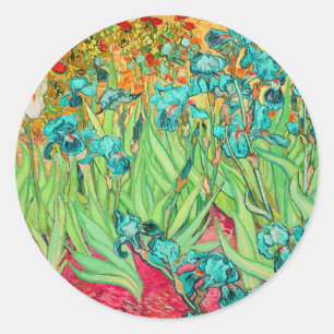 Pegatina Redonda PixDezines van gogh iris/st. remy