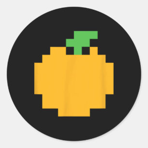 Pegatina Redonda Pixel Orange Videojuego de los 80 Halloween Grupo 