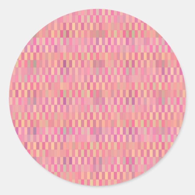 Pegatina Redonda Píxeles rosados (Anverso)