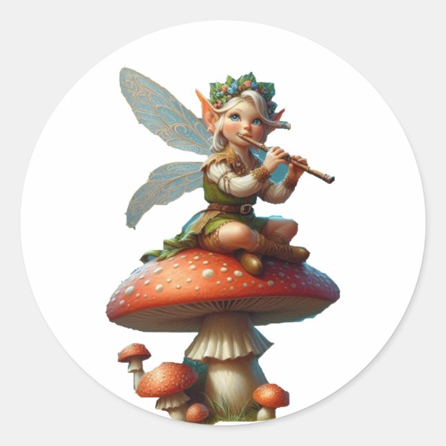Pegatina Redonda Pixie (Anverso)
