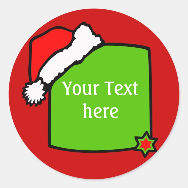 Pegatina Redonda Pizarra de navidades + tu texto o imagen (Anverso)