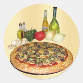 Pegatina Redonda Pizza