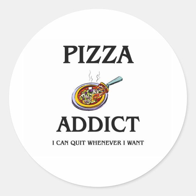 Pegatina Redonda Pizza Addict (Anverso)