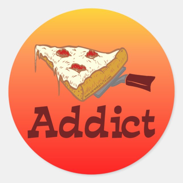 Pegatina Redonda Pizza Addict (Anverso)