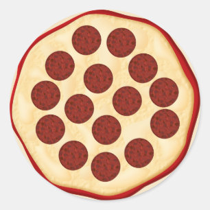Pegatina Redonda Pizza con pepperoni