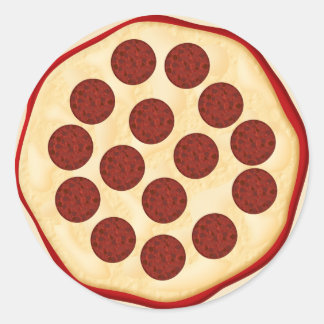Pegatina Redonda Pizza con pepperoni