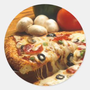 Pegatina Redonda Pizza deliciosa