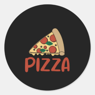 Pegatina Redonda Pizza dice comida rápida italiana