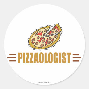Pegatina Redonda Pizza divertida