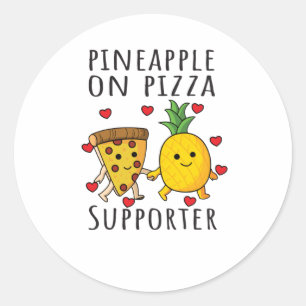 Pegatina Redonda Pizza Hawaii Pineapple Pizza Food