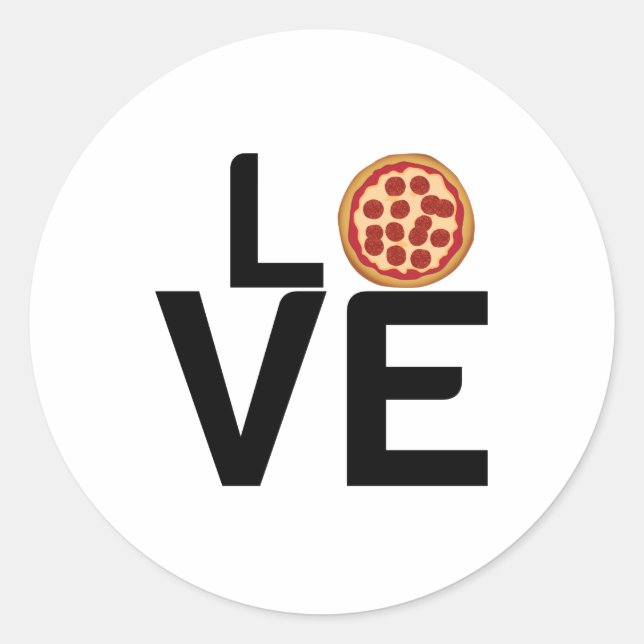PEGATINA REDONDA PIZZA LOVE (Anverso)