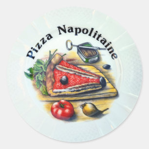 Pegatina Redonda Pizza Napolitaina.