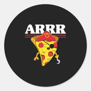 Pegatina Redonda pizza niño pequeño pirata caribeño filibustero