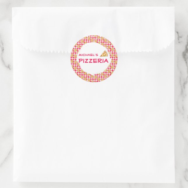 Pegatina Redonda Pizza Party Kids Birthday (Bolso)