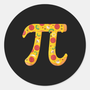 Pegatina Redonda Pizza Pi Para Amantes De Las Matemáticas Y Comida