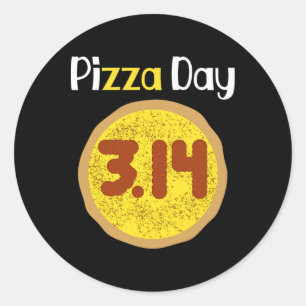 Pegatina Redonda Pizza Pun Shirt 3.14 Pizza Pi