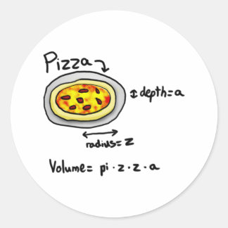 Pegatina Redonda Pizza resuelta