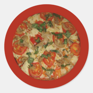 Pegatina Redonda Pizza Time - ¡Pidamos una pizza!