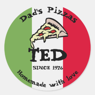 Pegatina Redonda Pizzas de papá