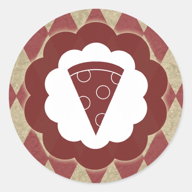 Pegatina Redonda pizzería (Anverso)