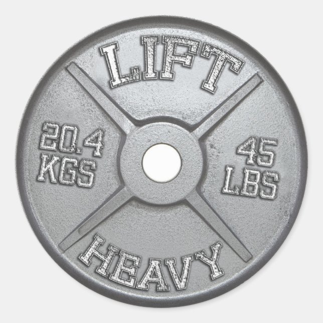 Pegatina Redonda Placa Barbell - Suelo del elevador (Anverso)