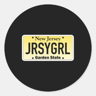 Pegatina Redonda Placa de licencias de Jersey New Jersey