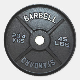 Pegatina Redonda Placa del Barbell