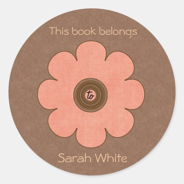 Pegatina Redonda Placa del libro (Anverso)