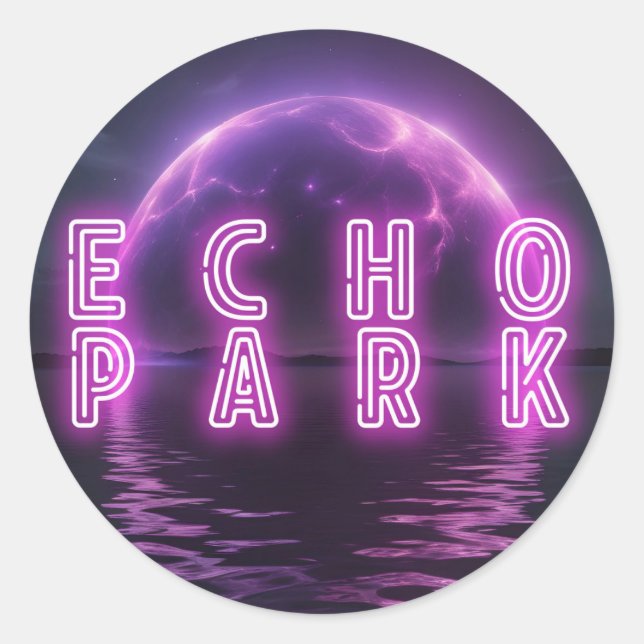 Pegatina Redonda placa ECHO PARK NIGHtKLUB (Anverso)