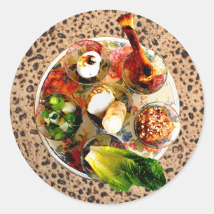 Pegatina Redonda Placa Séder y Matazah