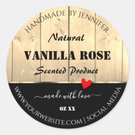 Pegatina Redonda Placas de madera marrón claro Etiquetas de embalaj