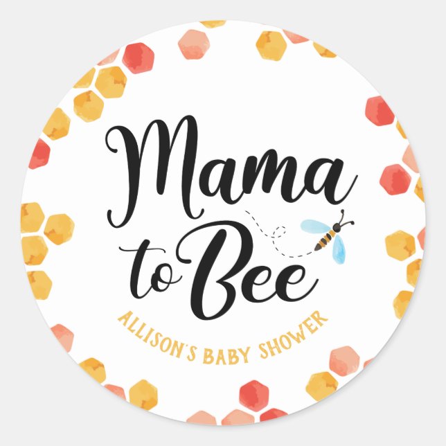Pegatina Redonda Placas de papel Mama to BEE (Anverso)