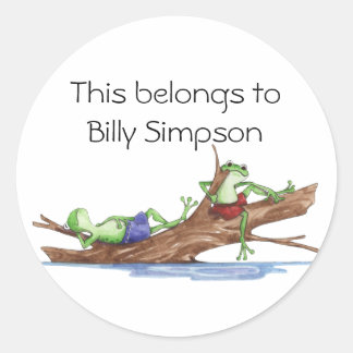 Pegatina Redonda Placas del libro de nombres