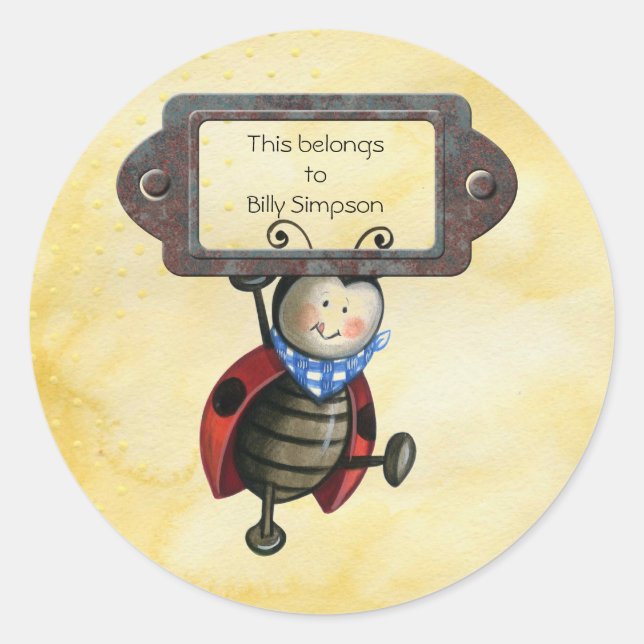 Pegatina Redonda Placas del libro de nombres (Anverso)