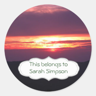 Pegatina Redonda Placas del libro de nombres