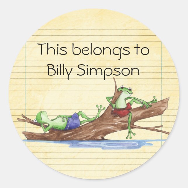 Pegatina Redonda Placas del libro de nombres (Anverso)