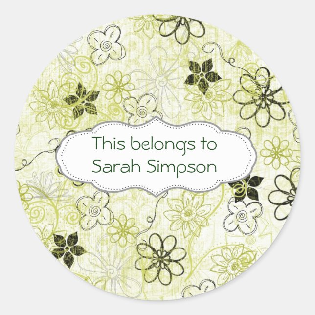 Pegatina Redonda Placas del libro de nombres (Anverso)