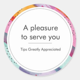 Pegatina Redonda Placer De Servirle (Conductor De Entrega)