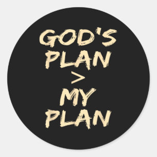 Pegatina Redonda Plan de Dios > Mi Plan Divertidos Cristianos