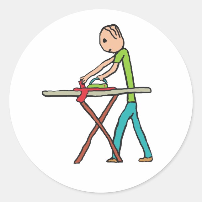 Pegatina Redonda Planchar (Anverso)