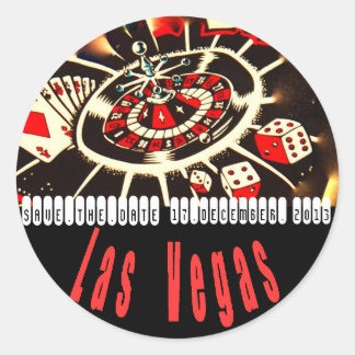 Pegatina Redonda Planes Bodas de Icons de Las Vegas