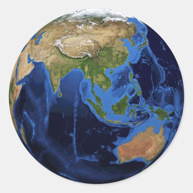 Pegatina Redonda Planet Earth (Anverso)