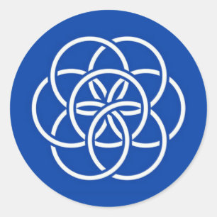 Pegatina Redonda Planet earth flag